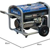 HYUNDAI Benzin Generator BG55053, Stromerzeuger mit 15PS Motor und 5.5kW max. Leistung, Handstart und E-Start, Notstromaggregat für Baustellen mit 2 x 230V Anschlüssen, Stromgenerator, Stromaggregat