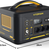 VTOMAN Jump 1500X Tragbare Powerstation 1500W, 828Wh LiFePO4 Solargenerator mit Erweiterbarer Kapazität auf 2376Wh, 230V AC/100W USB-C Schnellladung für Camping Reisen Notfälle Wohnmobil