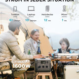 EF ECOFLOW RIVER 2 Pro Powerstation, 768Wh LiFePO4 Batterie Solar generator mit 220W Solarpanel, 3x 300W AC-Steckdosen (Spitze 1600W), Kleine Verpackungsmängel, Produkt unbenutzt(Generalüberholt)