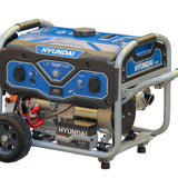 HYUNDAI Benzin Generator BG55052, Stromerzeuger mit 7PS Motor und 3.0kW max. Leistung, Handstart und E-Start, Notstromaggregat für Baustellen mit 2 x 230V Anschlüssen, Stromgenerator, Stromaggregat