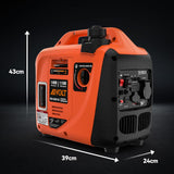 AIVOLT Inverter Stromerzeuger 1400 Watt Stromgenerator Notstromaggregat Benzin leise Stromaggregat für Campen, Festivals, und Hausgebrauch mit 2 USB, 12V DC Steckdosen und 230 V Steckdosen