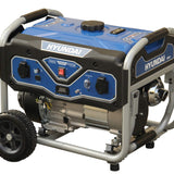 HYUNDAI Benzin Generator BG55051, Stromerzeuger mit 7PS Motor und 3.0kW max. Leistung, Handstart, Notstromaggregat für Baustellen mit 2 x 230V Anschlüssen, Stromgenerator, Stromaggregat