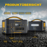 VTOMAN Jump 1500X Tragbare Powerstation 1500W, 828Wh LiFePO4 Solargenerator mit Erweiterbarer Kapazität auf 2376Wh, 230V AC/100W USB-C Schnellladung für Camping Reisen Notfälle Wohnmobil