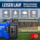 DENQBAR Inverter Stromgenerator DQ-2000 2000W Benzin Stromerzeuger mit 230V, USB Fast-Load, Superleise, 4-Takt Motor, tragbar - Für Camping, Outdoor, Baustelle, Reise, Wohnmobil und Notstromaggregat