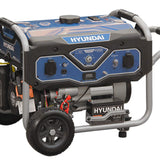 HYUNDAI Benzin Generator BG55052, Stromerzeuger mit 7PS Motor und 3.0kW max. Leistung, Handstart und E-Start, Notstromaggregat für Baustellen mit 2 x 230V Anschlüssen, Stromgenerator, Stromaggregat