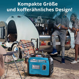 LPG/Benzin-Inverter-Generator KS 3100iG S von Könner & Söhnen. Notstromaggregat 3100 W, Schuko-Steckdose 230 V, 2 USB-Anschlüsse, LED-Anzeige, ECO-Modus, Kupferwicklungen, stromerzeuger EURO V.