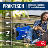 DENQBAR Inverter Stromgenerator DQ-2000 2000W Benzin Stromerzeuger mit 230V, USB Fast-Load, Superleise, 4-Takt Motor, tragbar - Für Camping, Outdoor, Baustelle, Reise, Wohnmobil und Notstromaggregat