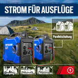DENQBAR Inverter Stromgenerator DQ-2000 2000W Benzin Stromerzeuger mit 230V, USB Fast-Load, Superleise, 4-Takt Motor, tragbar - Für Camping, Outdoor, Baustelle, Reise, Wohnmobil und Notstromaggregat