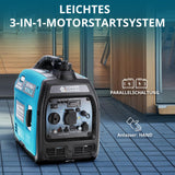 LPG/Benzin-Inverter-Generator KS 3100iG S von Könner & Söhnen. Notstromaggregat 3100 W, Schuko-Steckdose 230 V, 2 USB-Anschlüsse, LED-Anzeige, ECO-Modus, Kupferwicklungen, stromerzeuger EURO V.