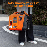 AIVOLT Inverter Stromerzeuger 1400 Watt Stromgenerator Notstromaggregat Benzin leise Stromaggregat für Campen, Festivals, und Hausgebrauch mit 2 USB, 12V DC Steckdosen und 230 V Steckdosen